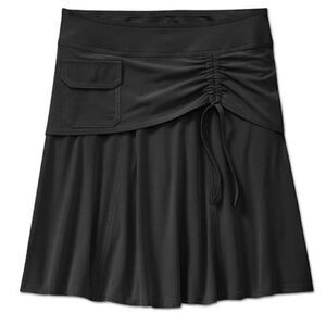 Athleta Wherever Black Ruched Skirt 6 Petite